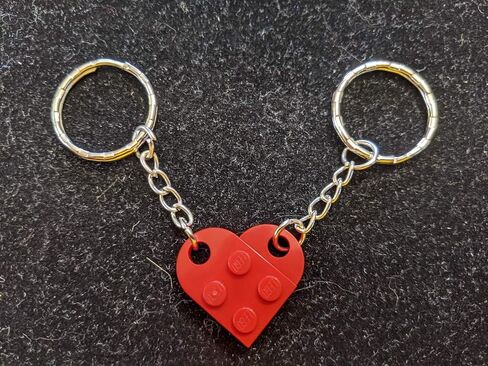 Basic Brick Heart Keychain Set (Set of 2) - 18 colors mix/match in Saudi Arabia