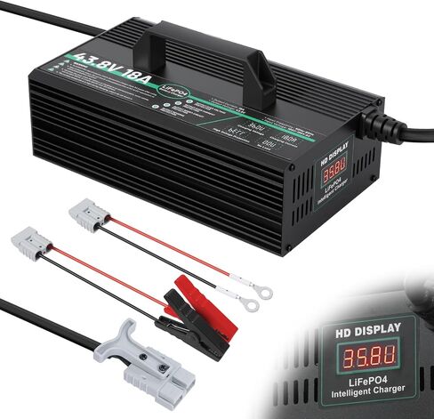 36V Lithium Battery Charger for 38.4V LiFePO4 Battery Charger,43.8V 18A Fully Automatic Smart Charging with 16FT Cable,50A Anderson Connector,8 Safety Protection for Golf carts, forklifts, RV etc. in Saudi Arabia