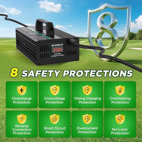 36V Lithium Battery Charger for 38.4V LiFePO4 Battery Charger,43.8V 18A Fully Automatic Smart Charging with 16FT Cable,50A Anderson Connector,8 Safety Protection for Golf carts, forklifts, RV etc. in Saudi Arabia