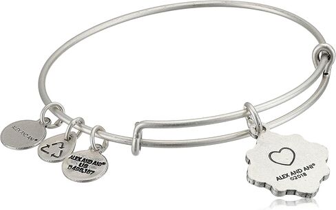 سوار Alex and Ani للنساء لأنني أحبك A18BILY08RS Goddaughter Charm Bangle، فضي رافيلي، قابل للتوسيع in Saudi Arabia