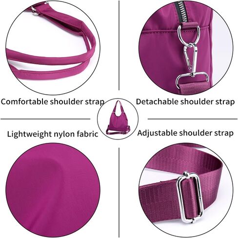 Mynos Hobo Bag Big Shoulder Bag For Women Tote Bag Purse Multi-function Nylon Handbag Travel Organzier (Black) in Saudi Arabia