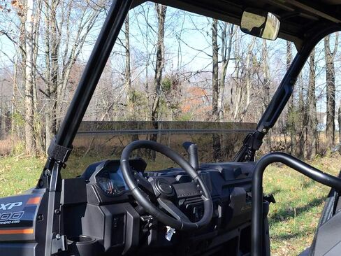 SuperATV Heavy-Duty Half Windshield for 2013-2019 Polaris Ranger XP 900 / XP 900 Crew | Snug, Rattle-free Fit | 1/4" Thick Dark Tint Polycarbonate 250 Times Stronger Than Glass | USA Made in Saudi Arabia