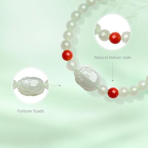 Green Jade Bracelets Pixiu Charm Bracelet Stackable Red Agate Beads Stretch Bracelet Feng Shui Dainty Jewelry for Women Her Anniversary Birthday 6.7"/17CM Y1914780 in Saudi Arabia
