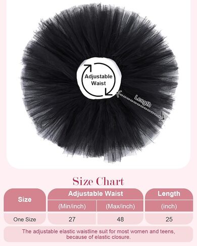 Women 5 Layered Tutu Skirts Elastic Tulle Princess Fluffy Skirt for Vintage Halloween Ballet Dance in Saudi Arabia