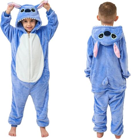 Animal Onesie for Kids: Fluffy Flannel Pajamas for Unisex Children - The Perfect Costume for Parties and Sleepovers in Saudi Arabia