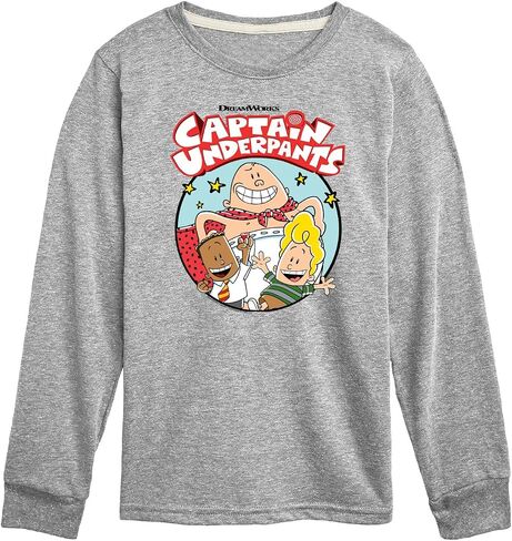 Captain Underpants - C. Underpants, George, & Harold - تي شيرت برسومات بأكمام طويلة للأطفال والشباب in Saudi Arabia