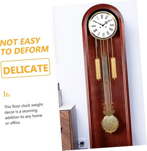 Iron Floor Clock Weight Decor with Hollow Floral Design Metal Chain and Hook Rings Replacement Clock Mechanism Part DIY Repair Accessory in Saudi Arabia