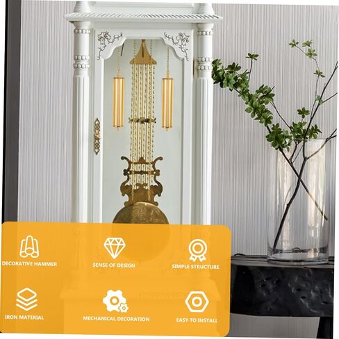 Iron Floor Clock Weight Decor with Hollow Floral Design Metal Chain and Hook Rings Replacement Clock Mechanism Part DIY Repair Accessory in Saudi Arabia