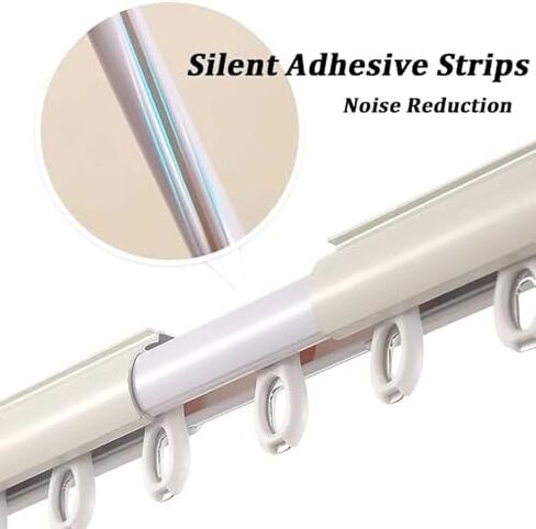 Heavy-Duty Wall Mount Curtain Rail Track - 2.2m (7.2ft) Gold Roman Rod for Bedroom, Living Room, Kitchen, Bathroom, Room Divider - Durable Curtain Track System in Saudi Arabia