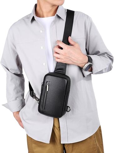 Crossbody Bag,Cross Body Fanny Packs for Men Women Trendy,Black Small Sling Bag Phone Chest Bag for Workout Running in Saudi Arabia