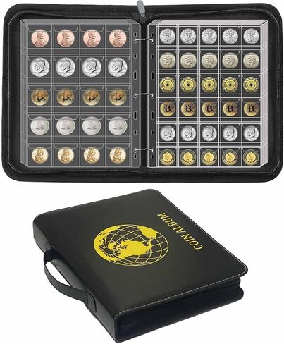 576 Pockets Coin Collection Album Book Holder for Collectors, 2 Size Coin Collecting Pages Fireproof Coin Collecting Album for 17/20/23/25/27/30mm Coins in Saudi Arabia