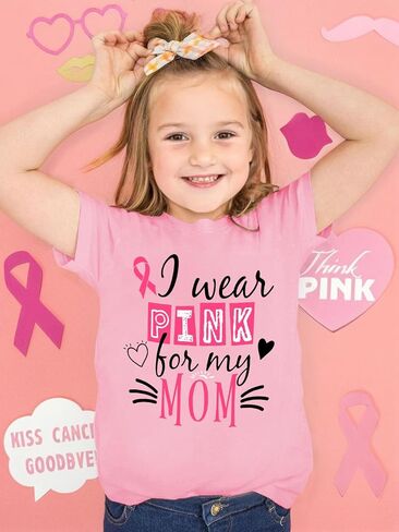 Kids Breast Cancer Shirt Boys Breast Cancer Awareness Tshirt Pink Ribbon Graphic Outfits in Saudi Arabia