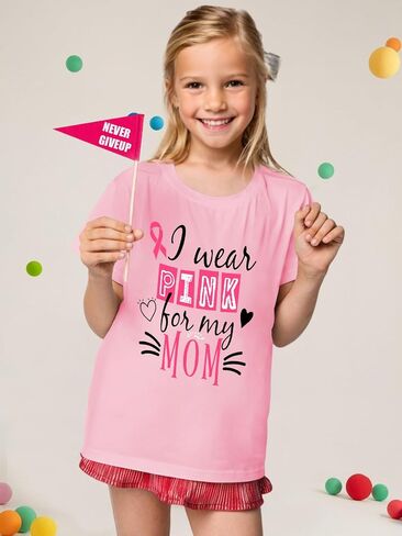 Kids Breast Cancer Shirt Boys Breast Cancer Awareness Tshirt Pink Ribbon Graphic Outfits in Saudi Arabia