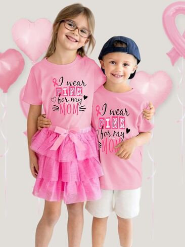 Kids Breast Cancer Shirt Boys Breast Cancer Awareness Tshirt Pink Ribbon Graphic Outfits in Saudi Arabia