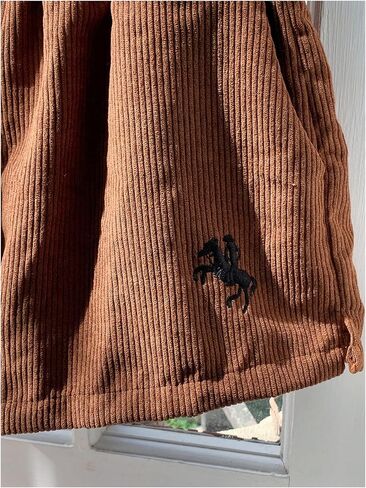 MakeMeChic Women's Corduroy Shorts Elastic Waist Wide Leg Lounge Shorts in Saudi Arabia