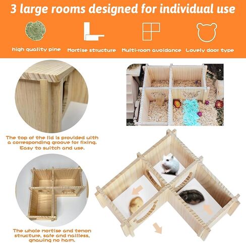 Wooden Multi-Chamber Small Animal Maze Hamster Playground Gerbils Tunnel Exploring Toys for Mouse Lemmings Rats and Other Small Rodents in Saudi Arabia