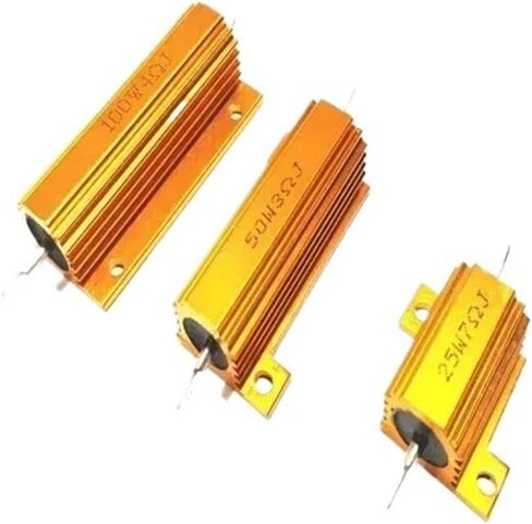 2PCS 10W 25W 50W 100W Load Resistor Aluminum Power Metal Shell Case Wirewound Resistor 0.1~10K Ohm 4ohm 6ohm 8ohm Resistance(50W-100R) in Saudi Arabia