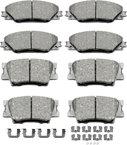D1211 D1212 8pcs Ceramic Front Rear Brake Pads With Clips Fit For 2009-2010 For Pontiac Vibe,2009-2013 For Toyota Matrix,2006-2018 For Toyota RAV4 in Saudi Arabia