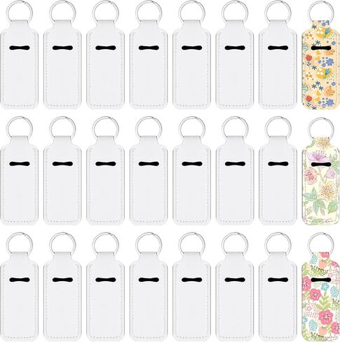 50PCS Sublimation Lipstick Holder Keychain with Key Ring, Blank Lip Balm Gloss Neoprene Clip-on Sleeve Portable Travel Key Ring Protective Cases Pouch Stocking Stuffers for Women DIY in Saudi Arabia