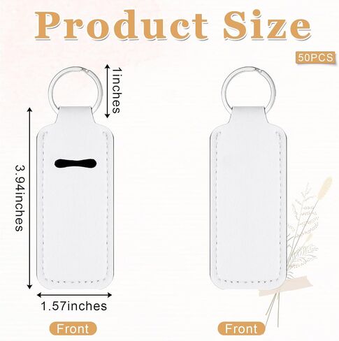 50PCS Sublimation Lipstick Holder Keychain with Key Ring, Blank Lip Balm Gloss Neoprene Clip-on Sleeve Portable Travel Key Ring Protective Cases Pouch Stocking Stuffers for Women DIY in Saudi Arabia
