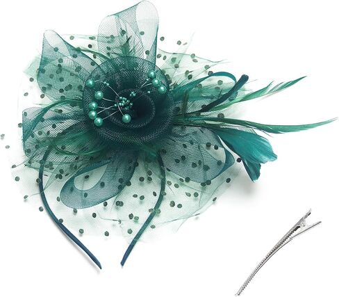 Fascinators Hats for Women Vintage Tea Party Hat Fancy Dress Headwear Feather Fascinator for Weddings Racing Events in Saudi Arabia
