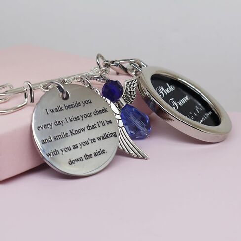 Bride Memorial Charm Wedding Bouquet Charm Something Blue for Bride on Wedding Bride Shower Gift I Walk Beside You Everyday Charm Wedding Remembrance Charm for Bouquet in Saudi Arabia