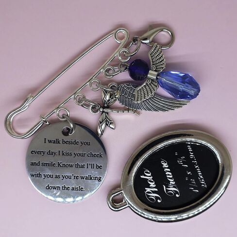 Bride Memorial Charm Wedding Bouquet Charm Something Blue for Bride on Wedding Bride Shower Gift I Walk Beside You Everyday Charm Wedding Remembrance Charm for Bouquet in Saudi Arabia