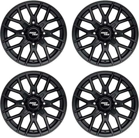 RockTrix RT104 15in Wheel 15x7, 4x156 Bolt Pattern, 4+3 offset, ATV UTV SxS Rim, Compatible with Polaris Sportsman RZR Ranger Ranger Crew, 4/156 Matte Black, 1pc Single in Kuwait