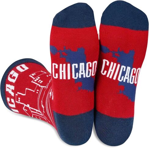 InnoBeta City Skyline Gifts, Gifts on Birthday and Christmas, One Size Crew Socks - Chicago in Saudi Arabia
