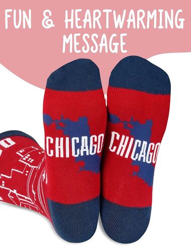 InnoBeta City Skyline Gifts, Gifts on Birthday and Christmas, One Size Crew Socks - Chicago in Saudi Arabia