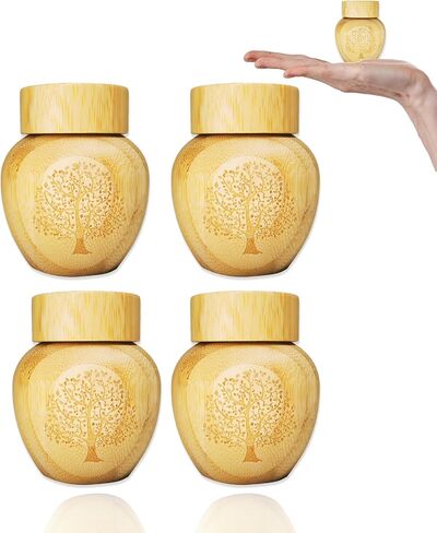 Mini Scattering Urns for Human Ashes Adult, Tree of Life Pattern Engraved Biodegradable Bamboo Urns, 2.1''x2.6'' Scattering Tubes (Set of 1) in Saudi Arabia