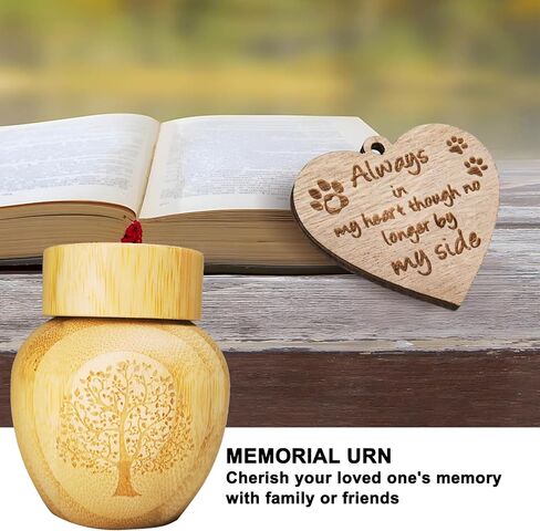 Mini Scattering Urns for Human Ashes Adult, Tree of Life Pattern Engraved Biodegradable Bamboo Urns, 2.1''x2.6'' Scattering Tubes (Set of 1) in Saudi Arabia