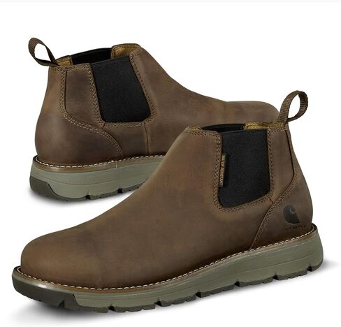 Carhartt Millbrook 4" Romeo Steel Toe Wedge Work Boot - Work Boots for Men on the Move, Brown Oil Tanned Leather, Slip & Electrical Hazard Resistant, FastDry, and Rain Defender in Saudi Arabia