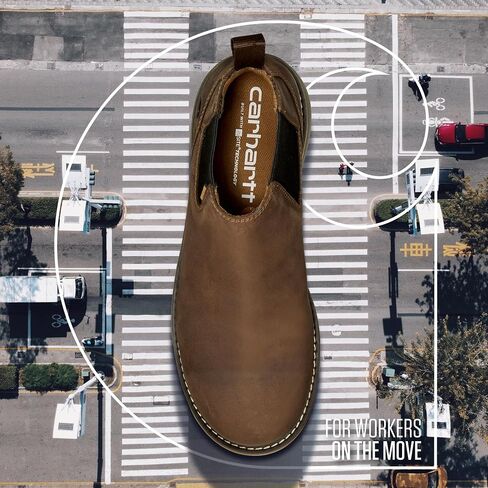 Carhartt Millbrook 4" Romeo Steel Toe Wedge Work Boot - Work Boots for Men on the Move, Brown Oil Tanned Leather, Slip & Electrical Hazard Resistant, FastDry, and Rain Defender in Saudi Arabia