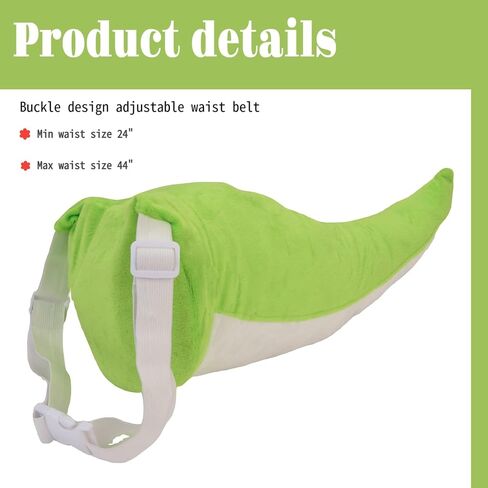 Plush Monster Tail Costume Accessory with Adjustable Straps, Yellow and Green, Halloween Party Dress Up in Saudi Arabia