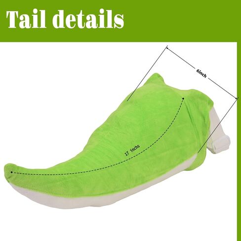 Plush Monster Tail Costume Accessory with Adjustable Straps, Yellow and Green, Halloween Party Dress Up in Saudi Arabia