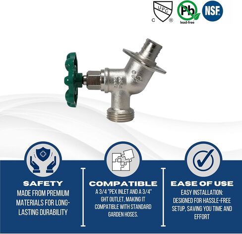 1 Piece XFITTING 3/4" Pex X 3/4 GHT Sillcocks, GHT (Garden Hose Threaded), For Use with Water or Oil, Crimp Fittings - Brass, Pex B in Saudi Arabia