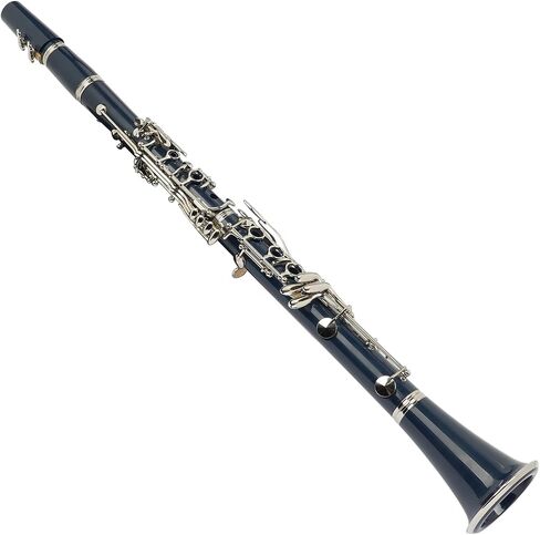 Ktaxon Bb Flat Clarinet Mid-range Bakelite Beginner & Student Clarinet, Nickel-Plated 17 Keys B Tone Clarinets with Hard Case, 10 Reeds, Gloves, 2 Mouthpieces Connector (Black) in Kuwait