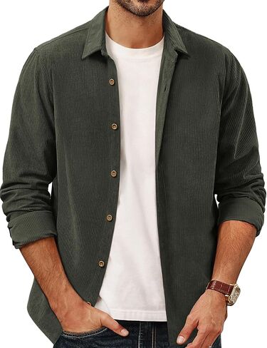 PJ PAUL JONES Men's Corduroy Shirts Casual Button Down Shirt Jacket Lightweight Shacket in Saudi Arabia