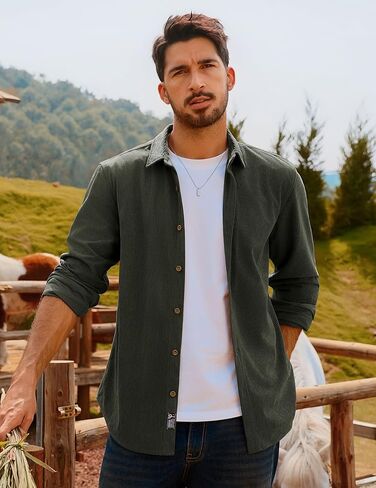 PJ PAUL JONES Men's Corduroy Shirts Casual Button Down Shirt Jacket Lightweight Shacket in Saudi Arabia