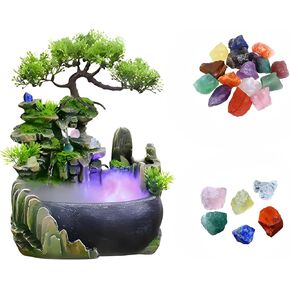 نافورة منضدية Crystal Tree - شلال طاقة علاجية مزود بمصباح LED ورذاذ مرطب و10 بلورات مجانية in Kuwait