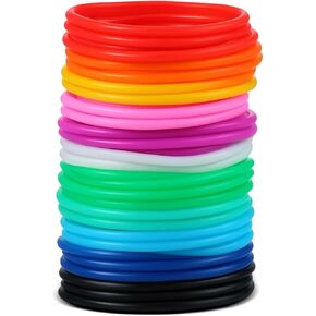50 Pack Jelly Bracelets, Colorful Silicone Bracelet, 80s Accessories for Women Hair Ties for Women, Neon Wrist Band Retro Style Party Accessories in Saudi Arabia