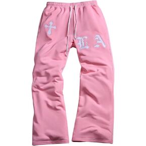 WDIRARA Men's Flared Sweatpants Y2k Letter Graphic Drawstring Track Pants Streetwear in Saudi Arabia
