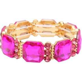 سوار كريستال واسع القطع مربع الإمتداد للنساء المسائية وحفلات الزفاف ومجوهرات الزفاف وإكسسوارات أزياء الزفاف in Kuwait