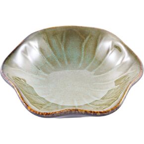 Vintage-Inspired Ceramic Jewelry Dish – Handcrafted Floral Trinket Trays in Luxe Glazed Porcelain | Antique-Style Ring Holders for Vanity & Dresser Décor (1, Kiln transformed lotus khaki color) in Saudi Arabia