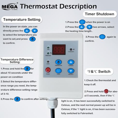 سخان طبل، بطانية تسخين طبل من الدرجة الصناعية/المقاومة للطقس، سخان طبل 30 جالون، ترموستات ثابت 150 درجة فهرنهايت، سخان شريطي معزول، سخان سطل سخان برميل in Kuwait