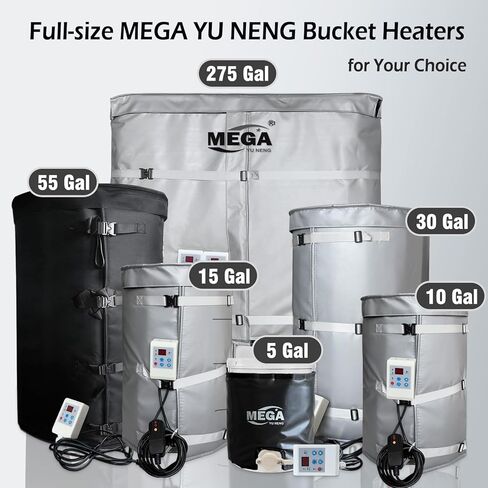 سخان طبل، بطانية تسخين طبل من الدرجة الصناعية/المقاومة للطقس، سخان طبل 30 جالون، ترموستات ثابت 150 درجة فهرنهايت، سخان شريطي معزول، سخان سطل سخان برميل in Kuwait