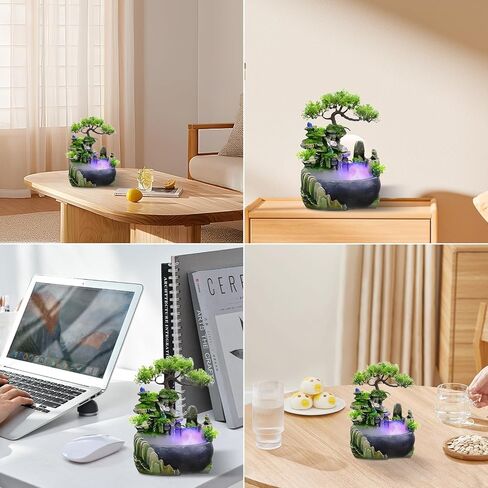 نافورة منضدية Crystal Tree - شلال طاقة علاجية مزود بمصباح LED ورذاذ مرطب و10 بلورات مجانية in Kuwait