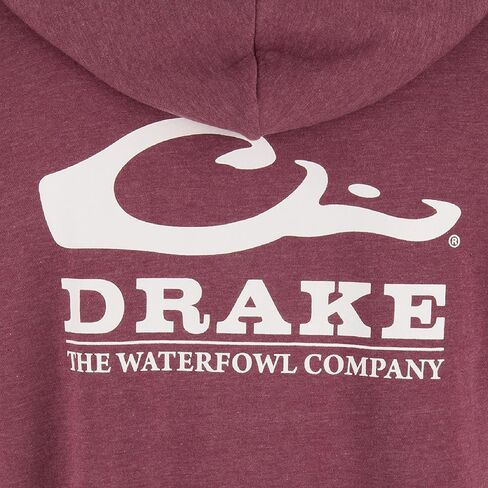 سترة بغطاء للرأس بشعار Drake Waterfowl للرجال - بلوفر صوف من القطن والبوليستر متوسط ​​الوزن مع غطاء رأس مبطن بالجيرسي in Saudi Arabia