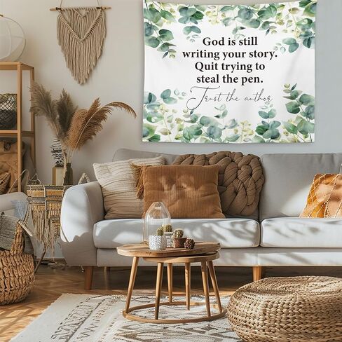 OXW Floral Christian Tapestry Wall Hanging, Spiritual Decor, Christian Scripture Wall Art Decor, Bible Verses Wall Decor for Prayer Room Church Bedroom, God is Within Her She Will Not Fall, 50×60 inches in Kuwait